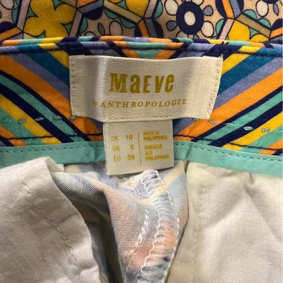 Maeve X Anthropologie High-Waist Abstract Print Shorts size 6 - Picture 14 of 14